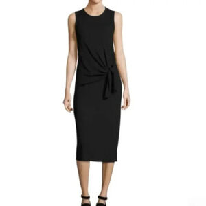 Theory black sleeveless midi dress